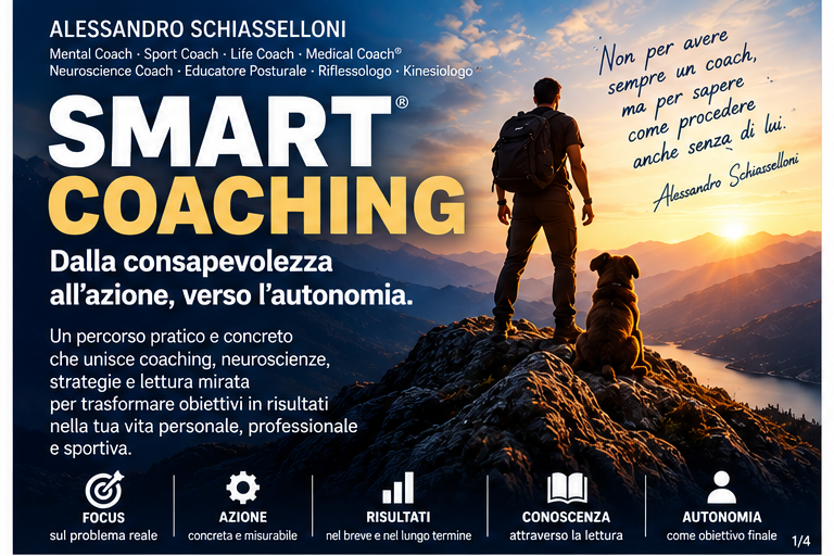Prima parte della brochure SMART Coaching: dalla consapevolezza all’azione, verso l’autonomia